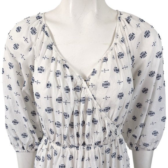 Anthropologie Marcie Cotton Surplice Dress Womens Small White Sundress - Picture 3 of 14